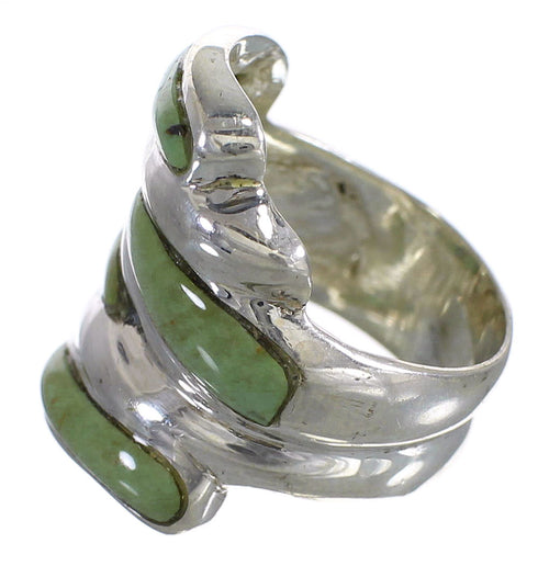 Turquoise Authentic Sterling Silver Southwestern Ring Size 6-1/2 AX87368